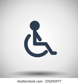 Flat black Wheel Chair icon