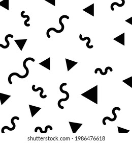flat black and white abstract caterpillar triangle background illustration vector design