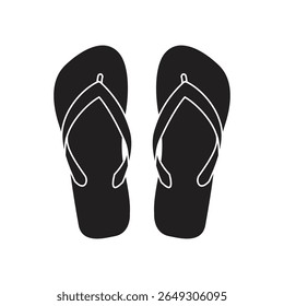 Ilustración vectorial plana de ropa de playa en blanco y negro