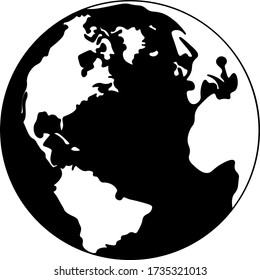 Flat Schwarz-Weiß-Symbol der Welt. Banner Earth Symbol.