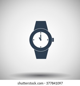 Flat black Wrist Watch icon