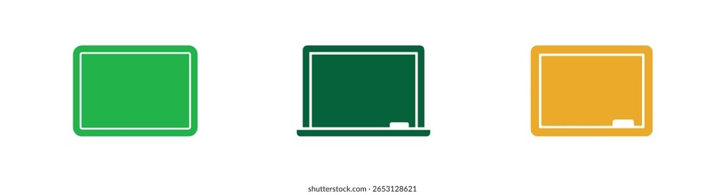 Ícone de quadro-negro plano definido isolado no fundo branco