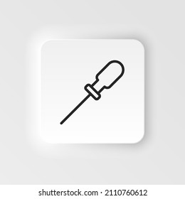 Flat blade, screwdriver vector icon. Element of design tool for mobile concept and web apps vector. Thin neumorphic style vector icon for website design