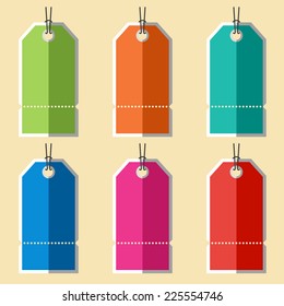 Flat blank badges, labels