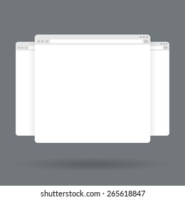 Flat blank browser windows. Vector Template for your content