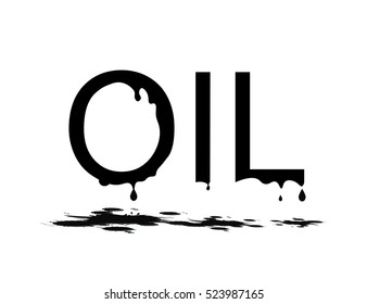 Flat blck vector icon - oil 