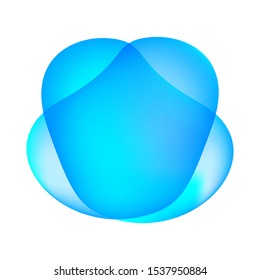 flat blob blue isolated on white for background, simple drop fluid shape for graphic hipster card, for cover poster or flyer brochure design, colorful minimal bubble blot for element banner frame ad