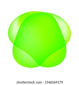 flat blob green isolated on white for background, simple drop fluid shape for graphic hipster card, for cover poster or flyer brochure design, colorful minimal bubble blot for element banner frame ad