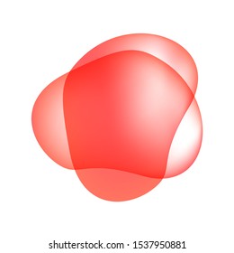 flat blob red isolated on white for background, simple drop fluid shape for graphic hipster card, for cover poster or flyer brochure design, colorful minimal bubble blot for element banner frame ad