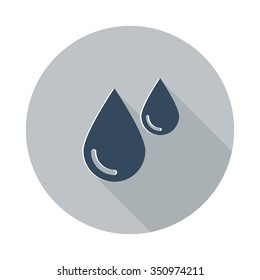 Flat Blood icon with long shadow on grey circle