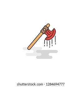 Flat Bloody axe Icon. Vector