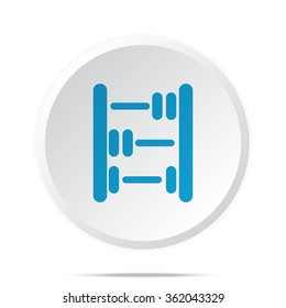 Flat blue Abacus icon on circle web button on white