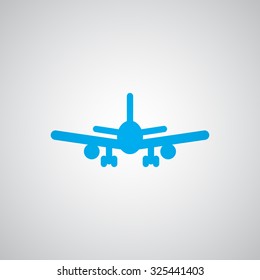 Flat blue Airplane icon 