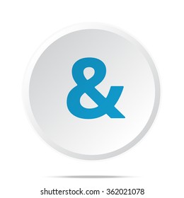 Flat blue Ampersand  icon on circle web button on white