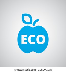 Flat blue Apple icon 