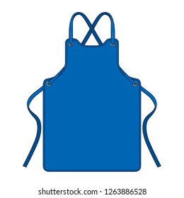 Flat Blue Apron Template Vector On WhiteBackground