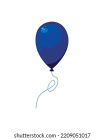 Flachblauer Ballon auf Weiß