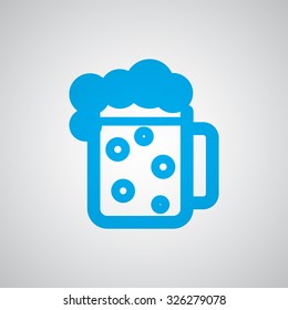 Flat blue Beer icon 