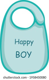 flat blue bib for feeding baby isolated on white background