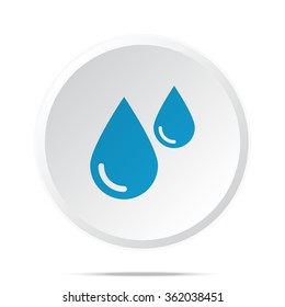 Flat blue Blood icon on circle web button on white
