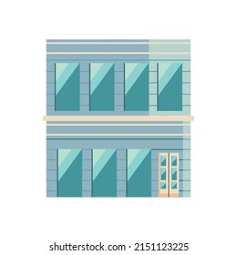 flat blue building design over white