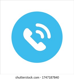 Flat blue call icon design