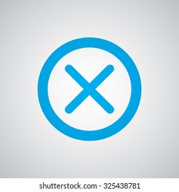 Flat blue Cancel icon 