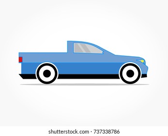 flat blue car icon cartoon vector
