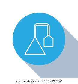 Flat blue circle illustration with long shadow Tea bag icon for your tea advertising design.