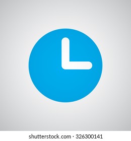 Flat blue Clock icon 