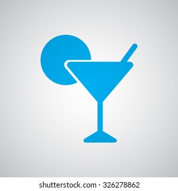 Flat blue Cocktail icon 