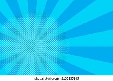 Flat blue comic style background with dotted halftone