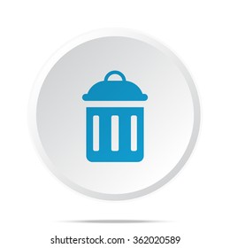 Flat blue Delete icon on circle web button on white
