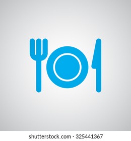 Flat blue Dinner icon 