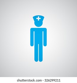 Flat blue Doctor icon 