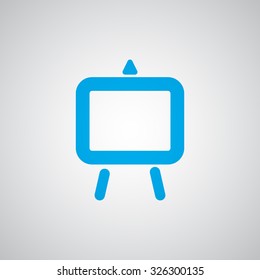 Flat blue Easel icon 