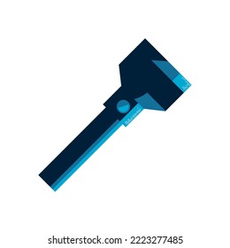 flat blue flashlight over white