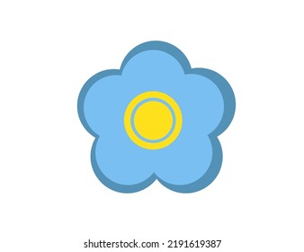 Flat Blue Flower (camomile) Icon. Nature, Parks. Vector