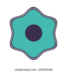 Flat blue flower vector icon