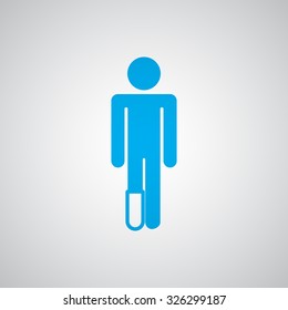 Flat blue Foot icon 