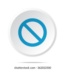 Flat blue Forbidden icon on circle web button on white