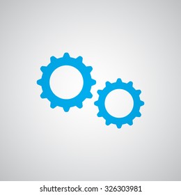 Flat blue Gears icon 