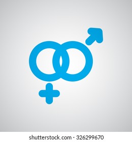Flat blue Gender icon 