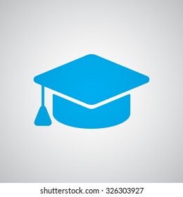 Flat blue Graduation Cap icon 