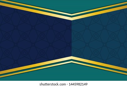 flat blue, green, and gradient yellow  colors vector modern background. Art abstract illustration with an elegant hexagon geometric pattern design. 