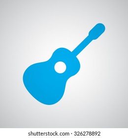 Flat blue Guitar icon 