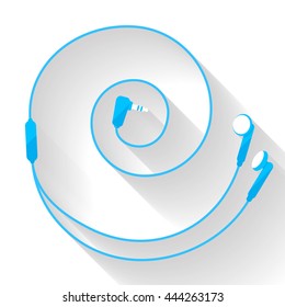 flat blue headphones