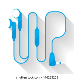 flat blue headphones