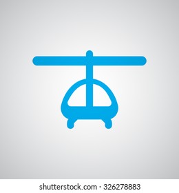 Flat blue Helicopter icon 