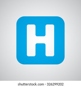 Flat blue Helicopter Platform icon 